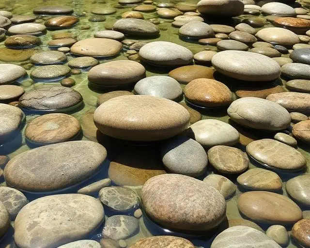 River stones representing bladder pain treatment